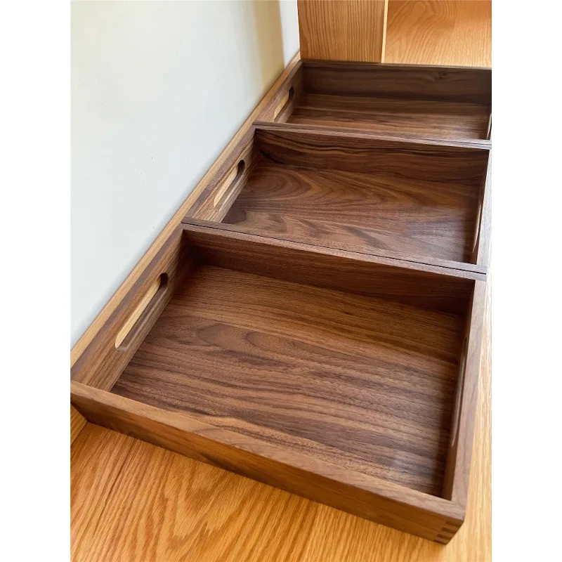 Black walnut pure solid wood retro handle storage plate key jewelry sundries cosmetic box office storage box
Black walnut pure solid wood retro handle storage plate key jewelry sundries cosmetic box office storage box