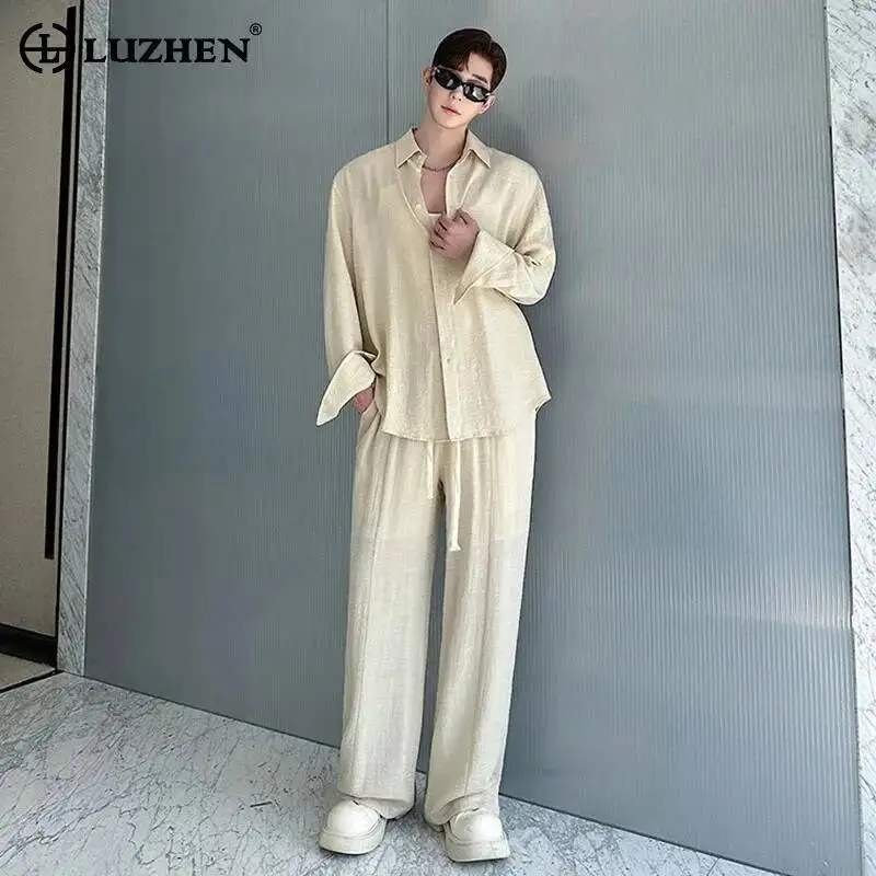 LUZHEN 2026 New High Quality Linen Long Sleeve Shirt Men's Loose Straight Casual Pants Stylish Solid Color Two-piece Sets JY6960
LUZHEN 2026 New High Quality Linen Long Sleeve Shirt Men's Loose Straight Casual Pants Stylish Solid Color Two-piece Sets JY6960