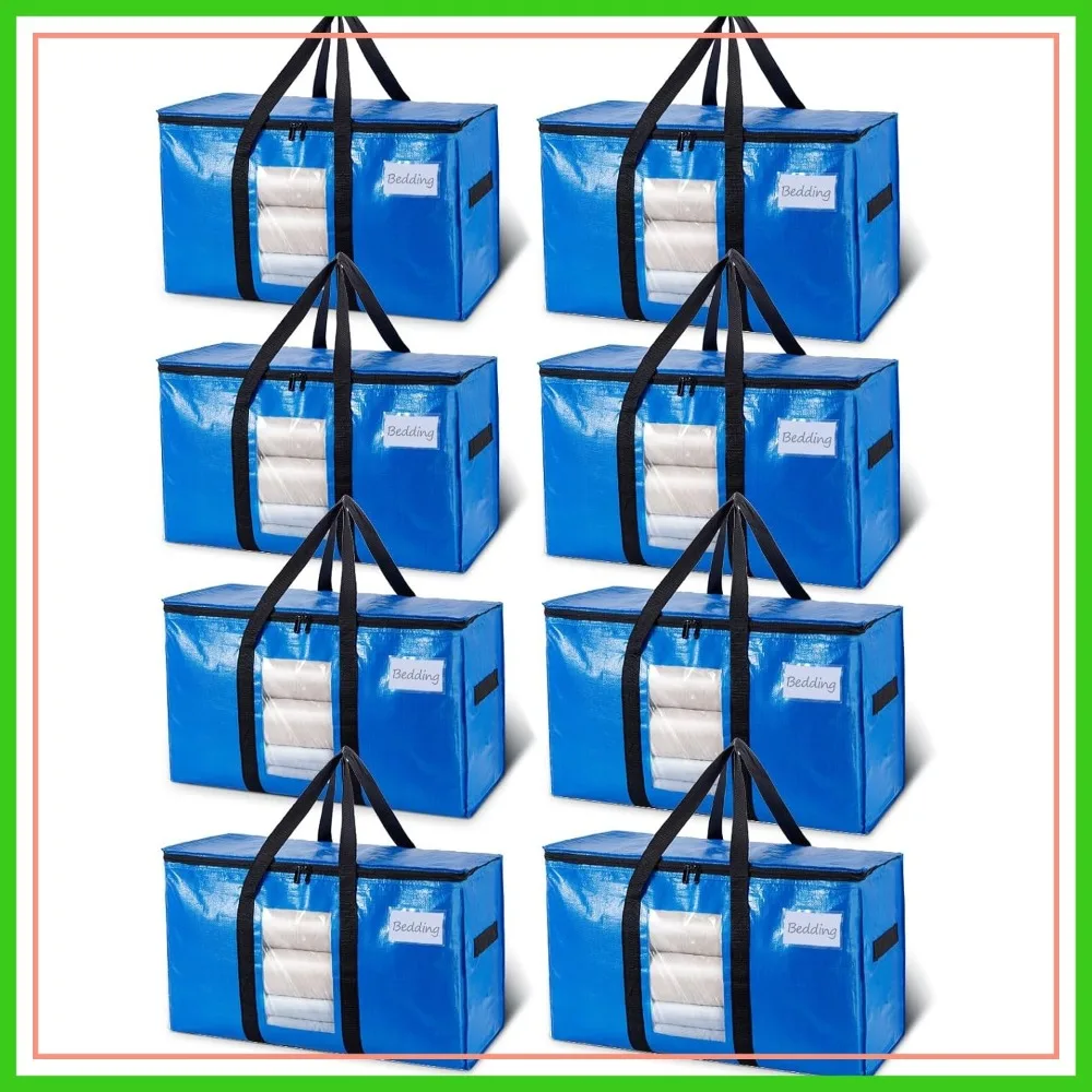 8 Pack Heavy Duty Moving Bags with Window, Extra Large Storage Totes, Wrap Around Handles, Space Saving Alternative to Boxes
8 Pack Heavy Duty Moving Bags with Window, Extra Large Storage Totes, Wrap Around Handles, Space Saving Alternative to Boxes