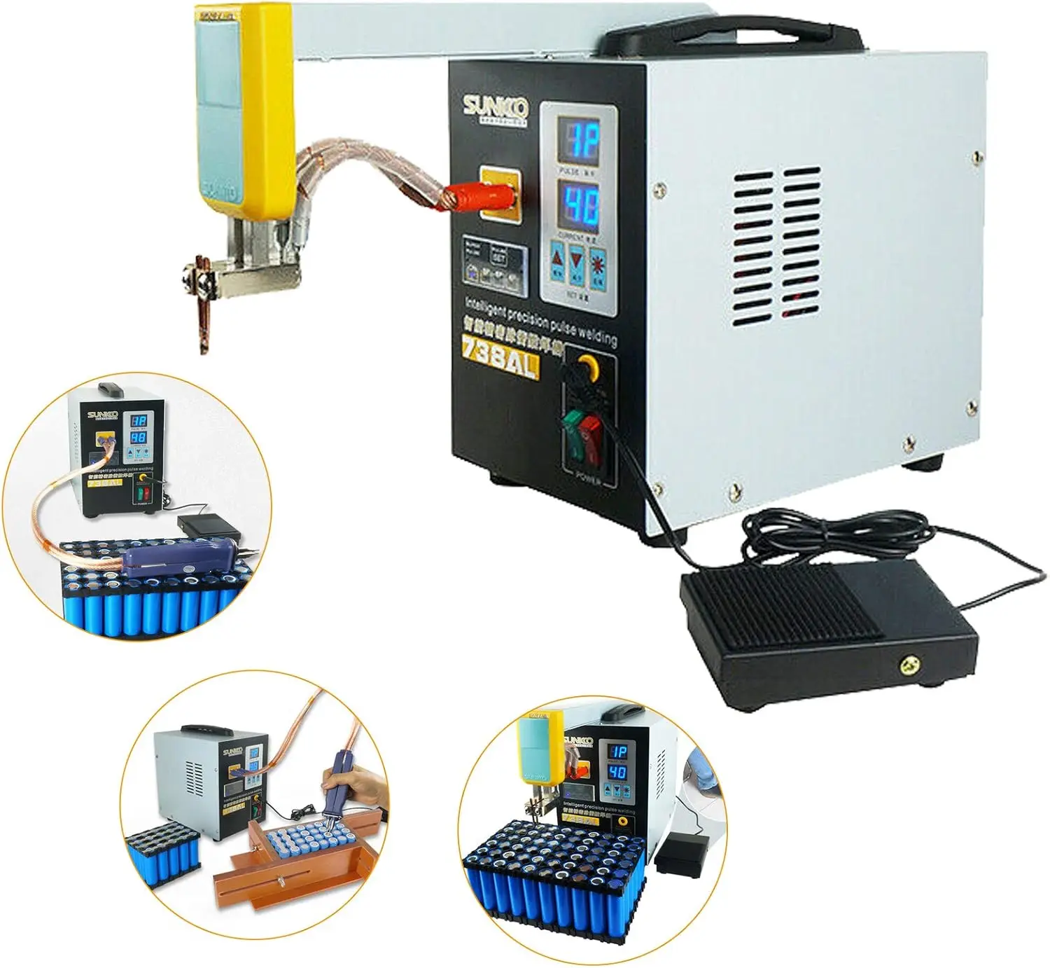 738AL Portable Pulse Spot Welder 110V Soldering Machine w/Pen-Style Telescopic Arm,for 18650&14500 Lithium Battery Pack Assembly
738AL Portable Pulse Spot Welder 110V Soldering Machine w/Pen-Style Telescopic Arm,for 18650&14500 Lithium Battery Pack Assembly