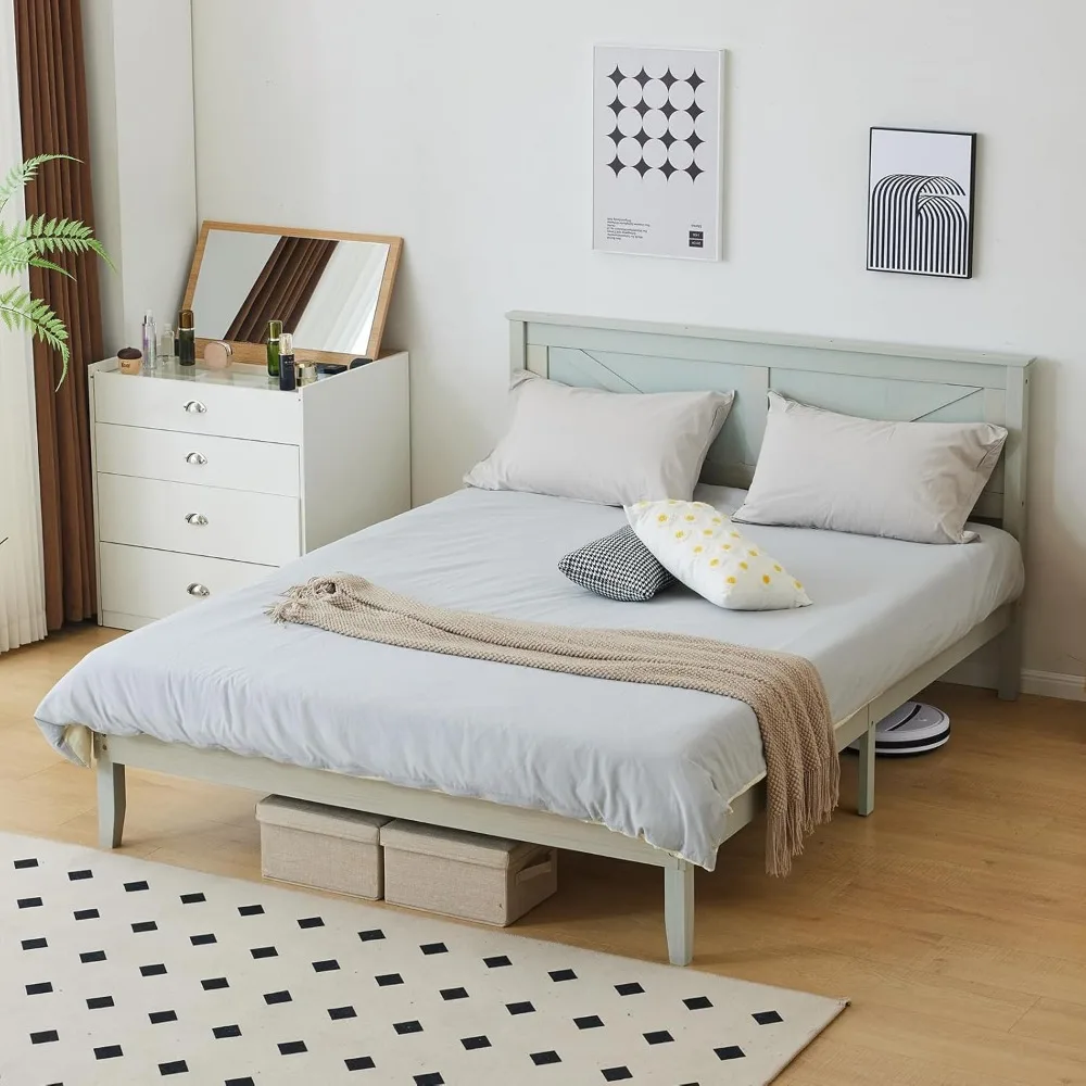 Karl home Farmhouse Bed Frame,Full Size with Barn Door Headboard,Mattress Foundation with 12 Wooden Slat Support,Wooden Platform
Karl home Farmhouse Bed Frame,Full Size with Barn Door Headboard,Mattress Foundation with 12 Wooden Slat Support,Wooden Platform