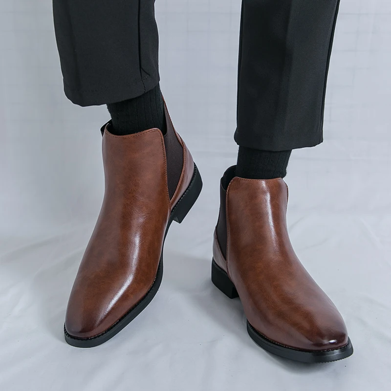 Size 38-46 Men Business Chelsea Boots Casual Light Comfortable Office Fashion High-quality Ankle Boots Gentleman Boots Men
Size 38-46 Men Business Chelsea Boots Casual Light Comfortable Office Fashion High-quality Ankle Boots Gentleman Boots Men