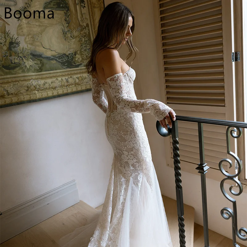 Booma Mermaid Long Strapless Elegant Lace Wedding Dresses Sleeveless Floor Length Simple Pleat Brides Gown Custom Made 2025
Booma Mermaid Long Strapless Elegant Lace Wedding Dresses Sleeveless Floor Length Simple Pleat Brides Gown Custom Made 2025