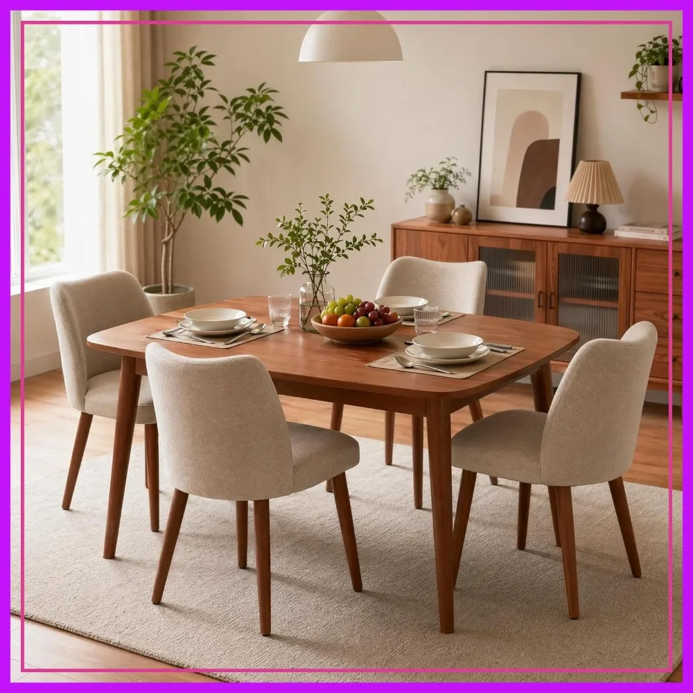 Mid Century Dining Chairs Set of 4, Upholstered with Thick Seat Cushion and Curved Back for Dining/Kitchen/Living Room, Camel
Mid Century Dining Chairs Set of 4, Upholstered with Thick Seat Cushion and Curved Back for Dining/Kitchen/Living Room, Camel