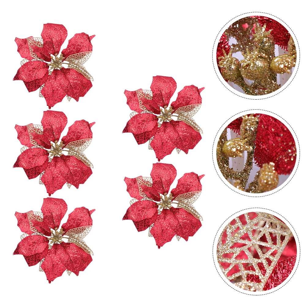 Decorative Artificial Flowers Simulated Christmas Red Decorations Flash Wedding Fabric Simulatied Ornament
Decorative Artificial Flowers Simulated Christmas Red Decorations Flash Wedding Fabric Simulatied Ornament