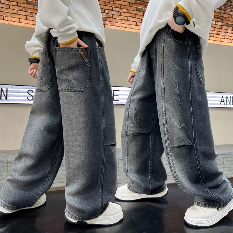 Retro Kids Dark Blue Jeans Pants Boy Elastic Waist Straight Vintage Denim Trousers For Teenager Child 5 6 7 8 9 10 11 13 14 Year
Retro Kids Dark Blue Jeans Pants Boy Elastic Waist Straight Vintage Denim Trousers For Teenager Child 5 6 7 8 9 10 11 13 14 Year