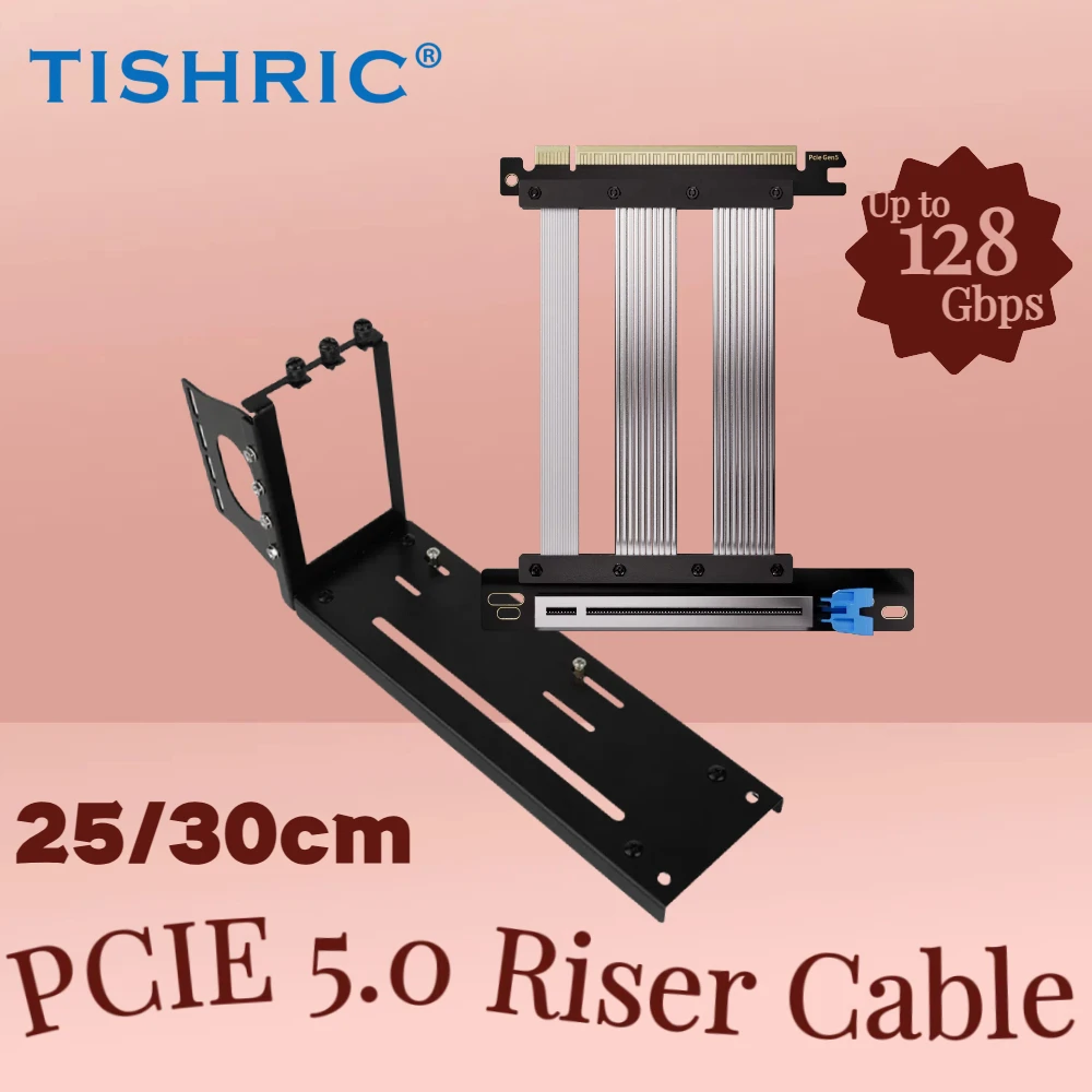 TISHRIC 25/30 см прямоугольный кабель PCIE 5.0 X16 Riser для Gen 5 GPU Вертикальное крепление 128 ГБ/с Скорость Совместимость с PCIe 4.0
TISHRIC 25/30 см прямоугольный кабель PCIE 5.0 X16 Riser для Gen 5 GPU Вертикальное крепление 128 ГБ/с Скорость Совместимость с PCIe 4.0