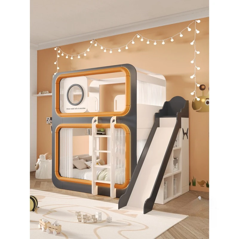 Children's bed Space cabin High and low mother and child Bunk Girl single princess bed Small apartment
Children's bed Space cabin High and low mother and child Bunk Girl single princess bed Small apartment