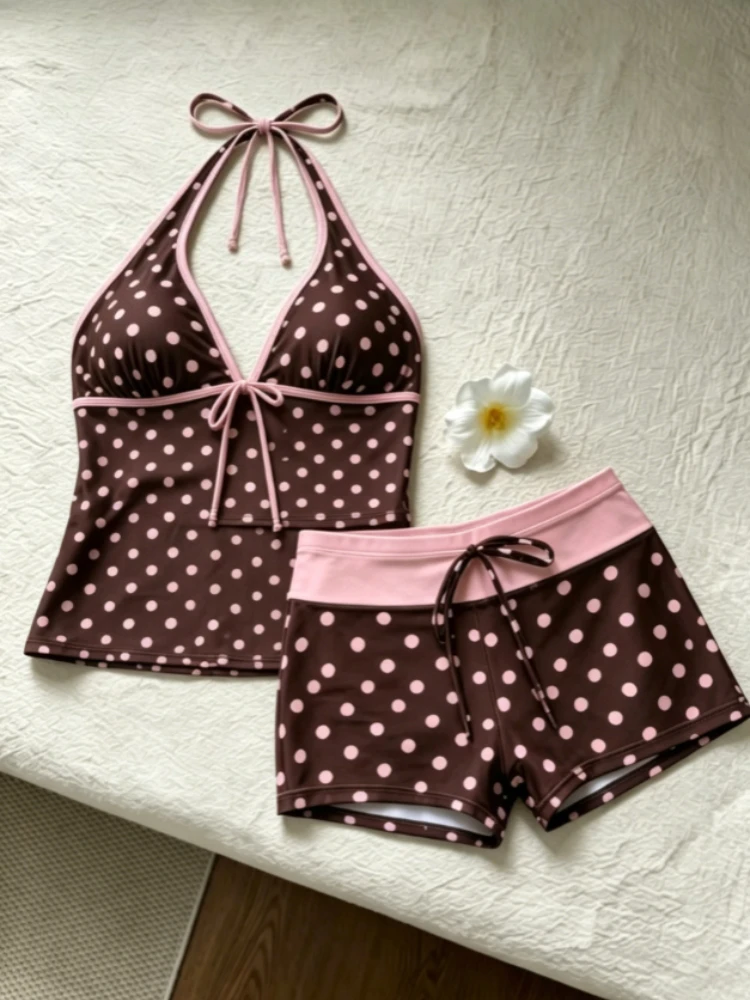 Summer Beach Pool Ladies 2-Piece Halter Tankini Bikini Sets V-Neck Tie Cami Top Bodycon Waistband Swim Wear For Seaside Trip
Summer Beach Pool Ladies 2-Piece Halter Tankini Bikini Sets V-Neck Tie Cami Top Bodycon Waistband Swim Wear For Seaside Trip