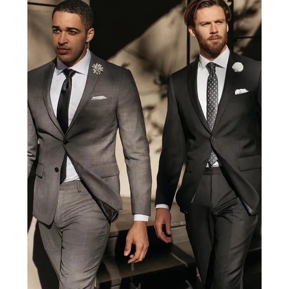 2023 New Fashion Wedding Men Grey Black Shawl Lapel Suits Business Casual Formal Costume Homme Slim Fit 2Pcs Set Jacket Pants
2023 New Fashion Wedding Men Grey Black Shawl Lapel Suits Business Casual Formal Costume Homme Slim Fit 2Pcs Set Jacket Pants