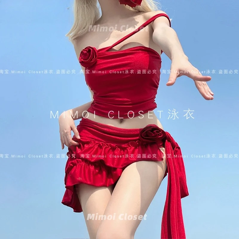 Burgundy Sexy Split Three-piece Swimming Bikinis Set Holiday Hot Spring Sexy Sweet Girls Swimsuit Summer New Beach Swimwear
Burgundy Sexy Split Three-piece Swimming Bikinis Set Holiday Hot Spring Sexy Sweet Girls Swimsuit Summer New Beach Swimwear