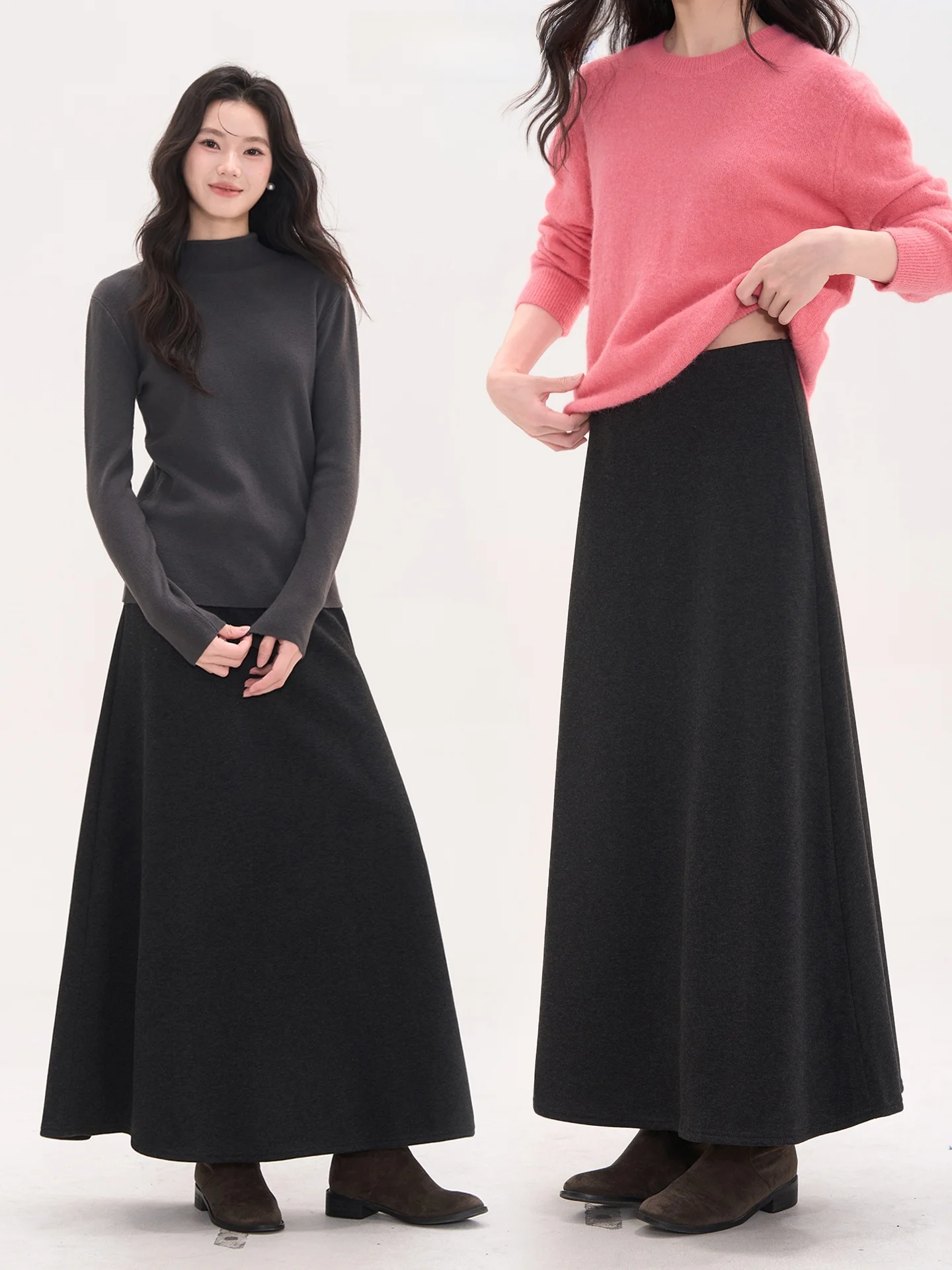 Heme New York Record Slimming Versatile Fake Cashmere Umbrella Skirt Long Skirt Women's Autumn Winter High Waist A-Line Skirt
Heme New York Record Slimming Versatile Fake Cashmere Umbrella Skirt Long Skirt Women's Autumn Winter High Waist A-Line Skirt