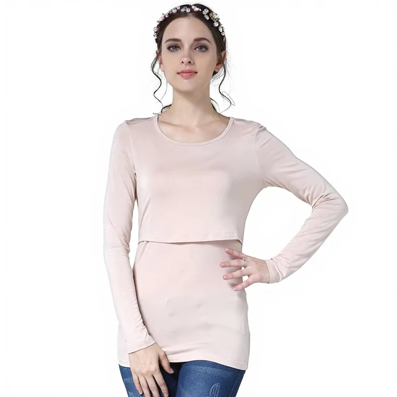 Футболка для беременных и кормящих мам с длинным рукавом на весну-осень - женская футболка для кормления грудью
Футболка для беременных и кормящих мам с длинным рукавом на весну-осень - женская футболка для кормления грудью