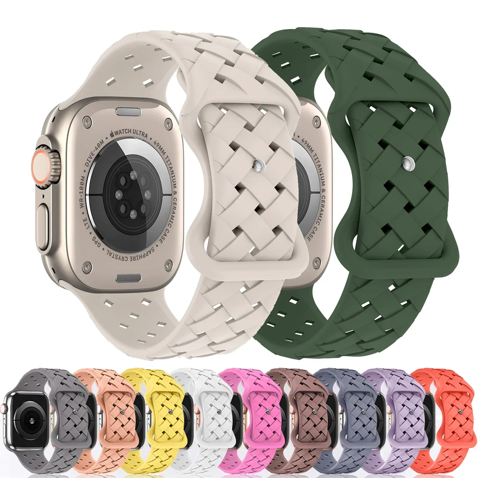 Strap for Apple Watch Band Ultra 49mm 45mm 44mm 41Mm 40mm Sport Silicone Woven Loop Wrist Bracelet iWatch Series 8 7 6 4 5 3 SE
Strap for Apple Watch Band Ultra 49mm 45mm 44mm 41Mm 40mm Sport Silicone Woven Loop Wrist Bracelet iWatch Series 8 7 6 4 5 3 SE