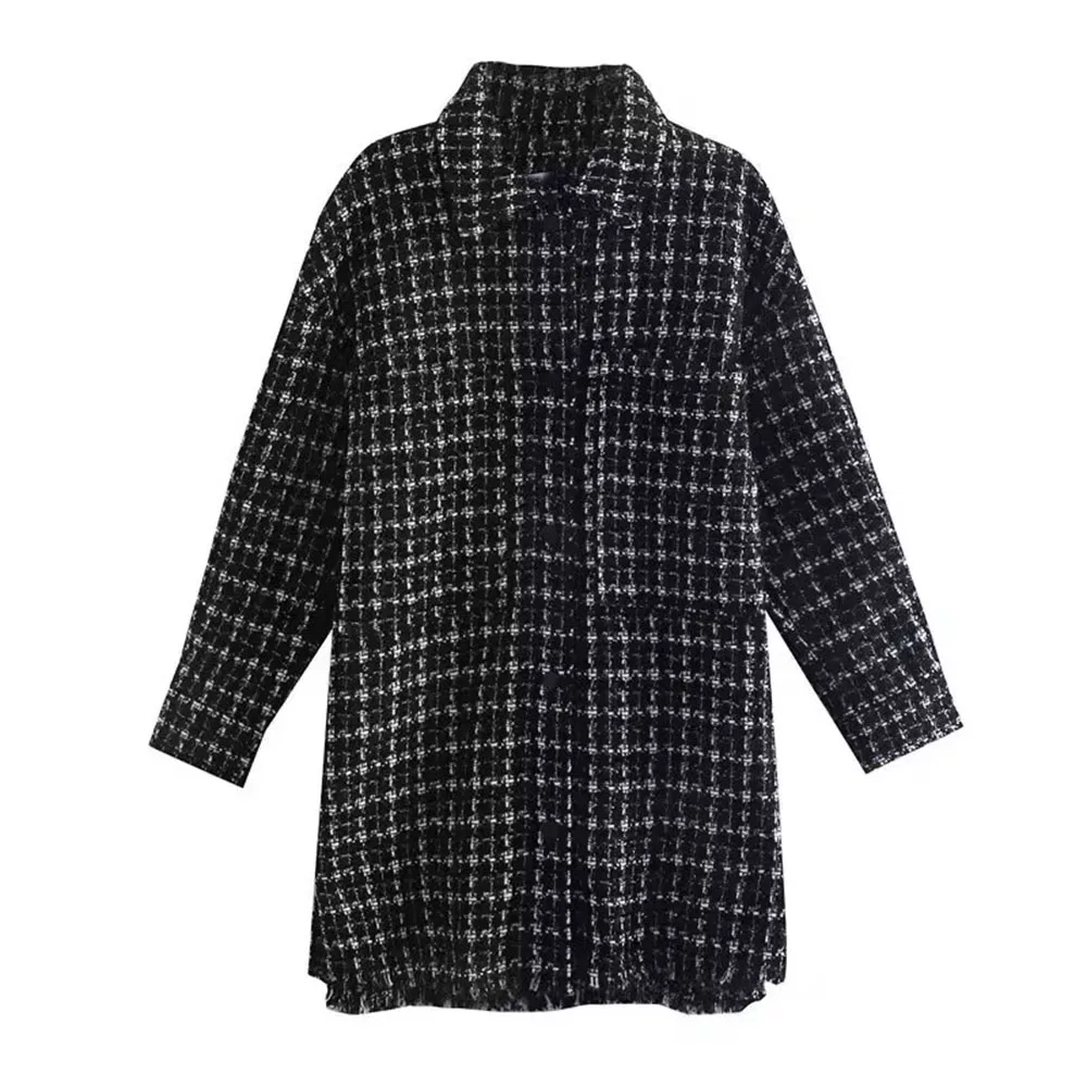 2025 WOMAN Fashion European and American Style Autumn New Coarse Square Plaid Jacket Chic Side Split Top Outerwear Mujer
2025 WOMAN Fashion European and American Style Autumn New Coarse Square Plaid Jacket Chic Side Split Top Outerwear Mujer