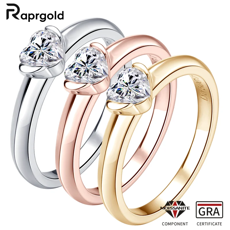 RAPRGOLD GRA сертифицированное 5 мм кольцо с муассанитом в форме сердца для женщин, обручальные кольца из стерлингового серебра S925, свадебные ювелирные изделия, подарки
RAPRGOLD GRA сертифицированное 5 мм кольцо с муассанитом в форме сердца для женщин, обручальные кольца из стерлингового серебра S925, свадебные ювелирные изделия, подарки