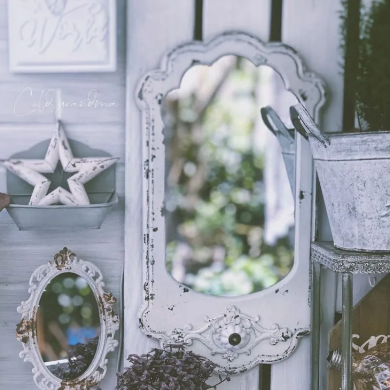 Vintage Mirrors for Wall Decor French Retro Wood Mirror Farmhouse Picture Frame Wall-mounted Mirror with Hook White
Vintage Mirrors for Wall Decor French Retro Wood Mirror Farmhouse Picture Frame Wall-mounted Mirror with Hook White