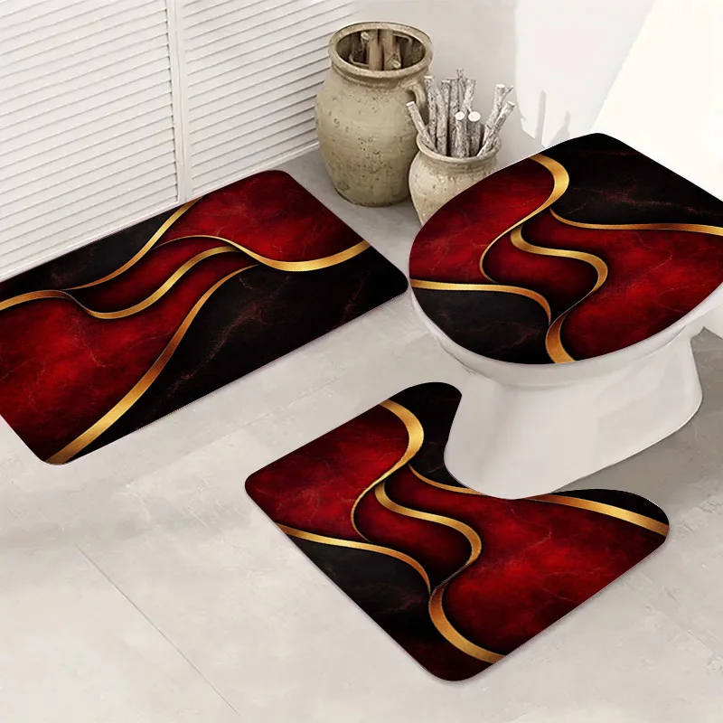 Abstract Red Gold Bath Mat Set Luxury Bathroom Rug Pair Home Decor Mat
Abstract Red Gold Bath Mat Set Luxury Bathroom Rug Pair Home Decor Mat