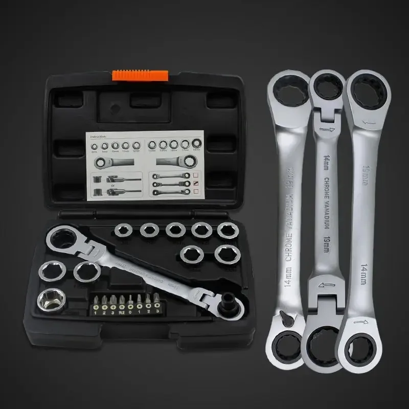 Multitool Wrench Ratchet Spanners Set Hand Tool Wrench Set Universal Wrench Tool Car Repair Tools