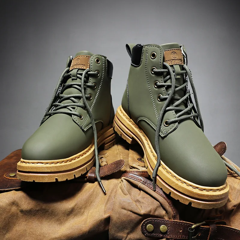 New 2026 Men's High-Top Boots Waterproof Outdoor Desert Work Shoes British Style Leather Boots Yellow Waterproof
New 2026 Men's High-Top Boots Waterproof Outdoor Desert Work Shoes British Style Leather Boots Yellow Waterproof