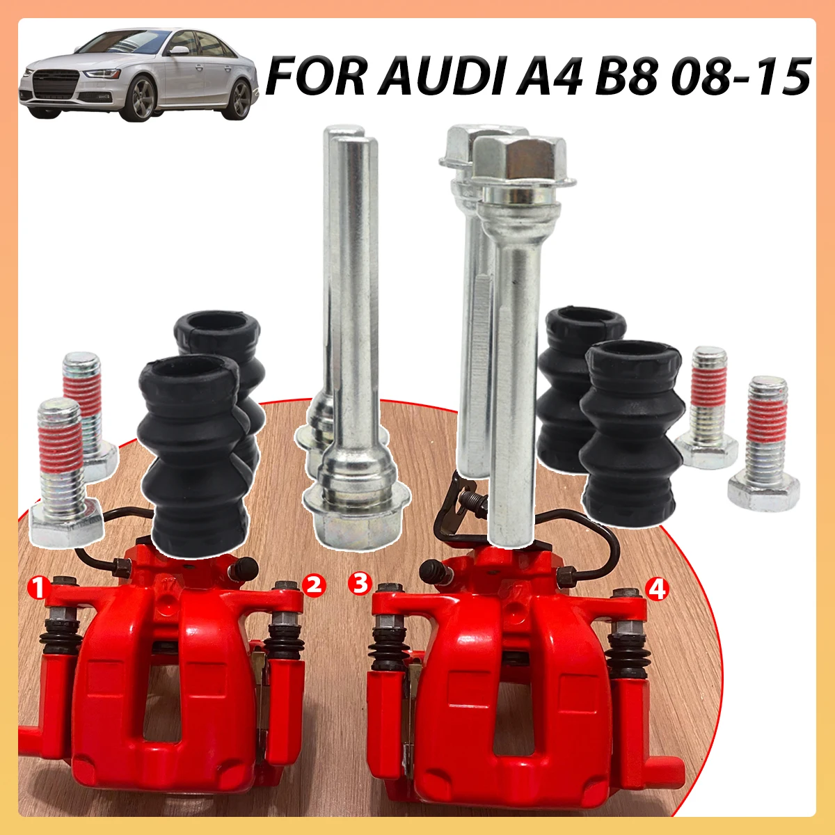 Rear Left Right Caliper Cylinder Slider Guide Pin For Disc Housing Bolts Rubber Bushing Boot Seal Kit For Audi A4 B8 08-15 SOLID
Rear Left Right Caliper Cylinder Slider Guide Pin For Disc Housing Bolts Rubber Bushing Boot Seal Kit For Audi A4 B8 08-15 SOLID