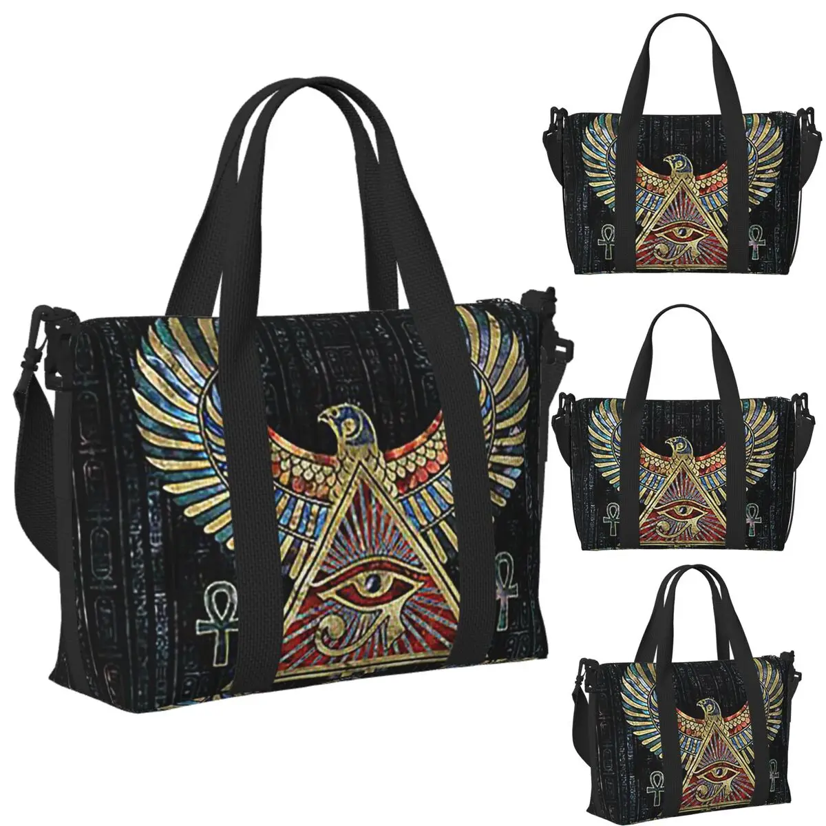 Eye Of Horus Wadjet Gemstone And Gold Beach Travel Bag Large Capacity Tote Bags for Gym Sport Women Shopping Duffle Shoulder Bag
Eye Of Horus Wadjet Gemstone And Gold Beach Travel Bag Large Capacity Tote Bags for Gym Sport Women Shopping Duffle Shoulder Bag