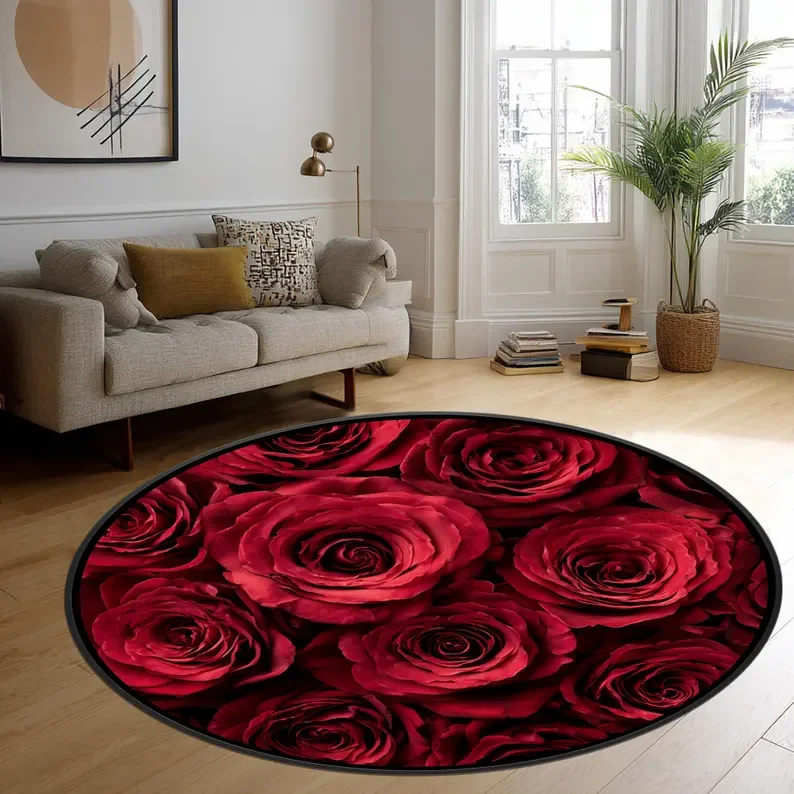 3D Red Rose Round Rug Floral Non-Slip Cotton Backing Rug Green Round Carpet Soft Non-Slip Floor Mat for Living Room Bedroom
3D Red Rose Round Rug Floral Non-Slip Cotton Backing Rug Green Round Carpet Soft Non-Slip Floor Mat for Living Room Bedroom