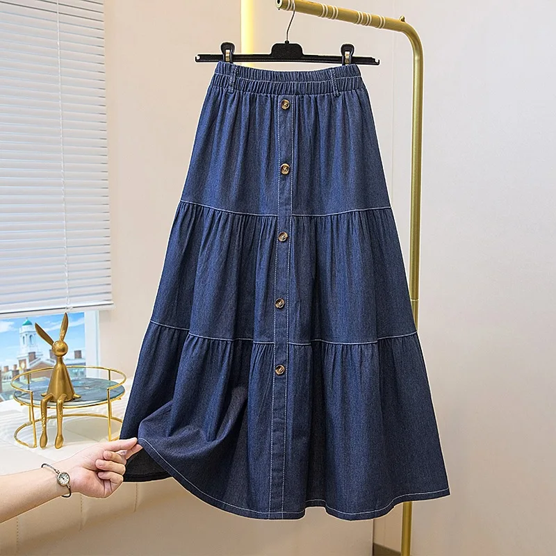 Blue Thin Tencel Denim Skirt, Summer Skirt Elegant A-line Work Overskirts Casual Loose Holiday Jupe Mid-length skirt
Blue Thin Tencel Denim Skirt, Summer Skirt Elegant A-line Work Overskirts Casual Loose Holiday Jupe Mid-length skirt