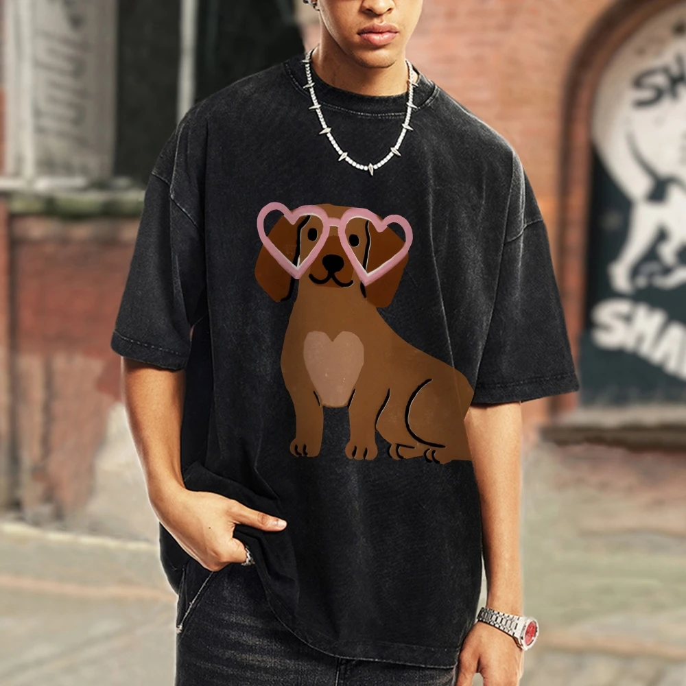 T-Shirt Dog Heart Glasses Print Tee Cute Pet Graphic Wasahed Cotton Casual Wear Trendy Animal Art Design Sweet Y2k Vibe Clothes
T-Shirt Dog Heart Glasses Print Tee Cute Pet Graphic Wasahed Cotton Casual Wear Trendy Animal Art Design Sweet Y2k Vibe Clothes