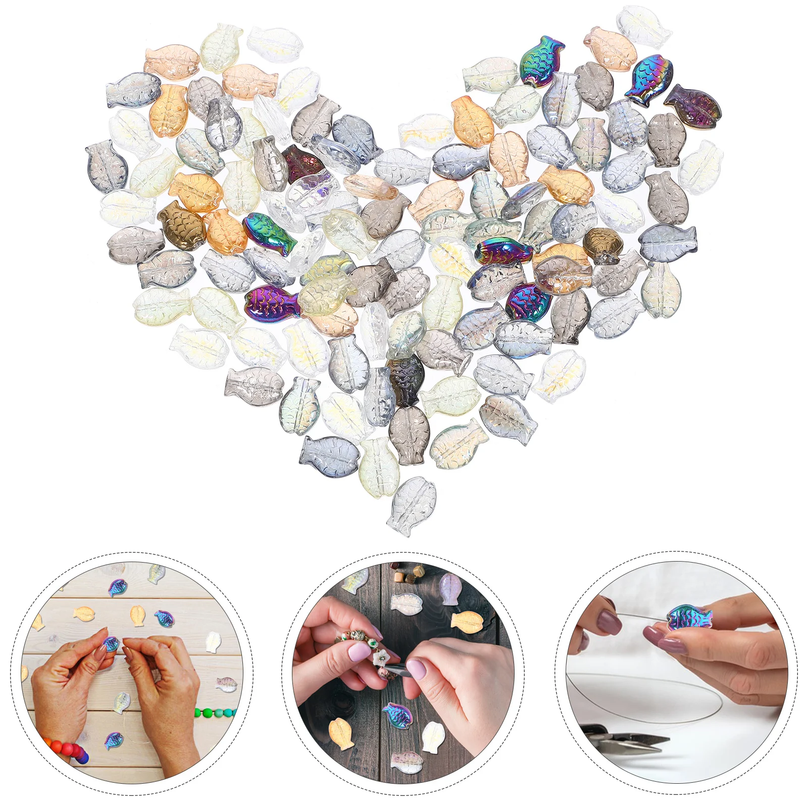 120Pcs Glass Fish Beads Long-Life Smooth Surface DIY Bracelet Necklace Making Unique Jewelry Jewelry Making Beads
120Pcs Glass Fish Beads Long-Life Smooth Surface DIY Bracelet Necklace Making Unique Jewelry Jewelry Making Beads