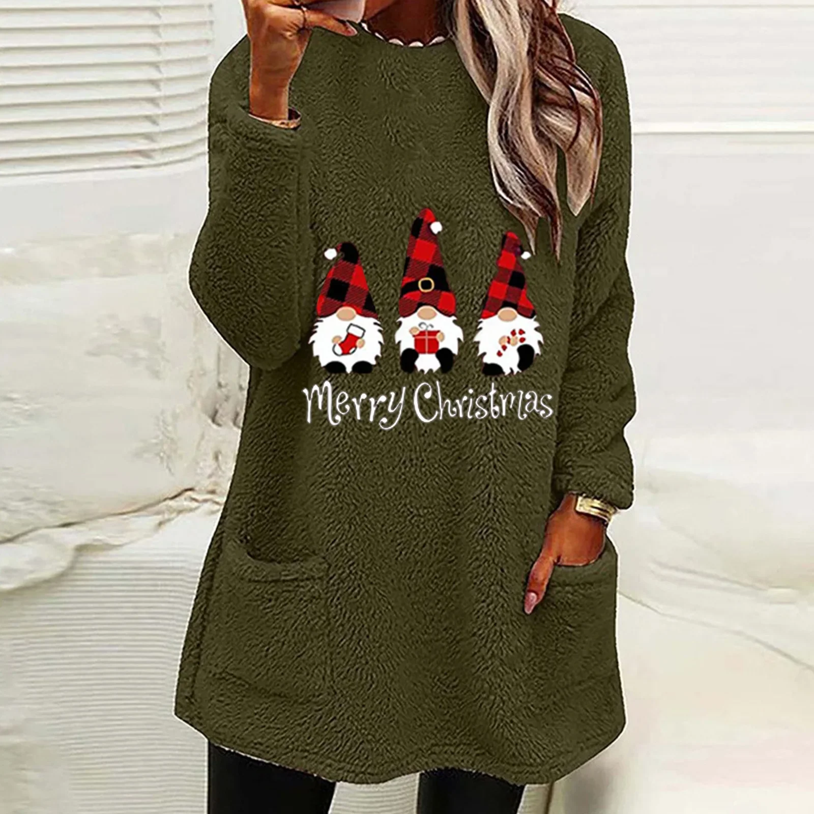Long-sleeved Casual O-neck Pullover Plush Hoodie Autumn Winter Pocket Christmas Tops Women Korean Fashion Sweatshirts Streetwear
Long-sleeved Casual O-neck Pullover Plush Hoodie Autumn Winter Pocket Christmas Tops Women Korean Fashion Sweatshirts Streetwear
