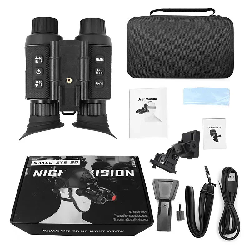 NV8300 3D Night Vision Binoculars Goggles 8X Digital Zoom 4K UHD 36MP Hunting Telescope Head Mount Infrared Night Vision Device
NV8300 3D Night Vision Binoculars Goggles 8X Digital Zoom 4K UHD 36MP Hunting Telescope Head Mount Infrared Night Vision Device