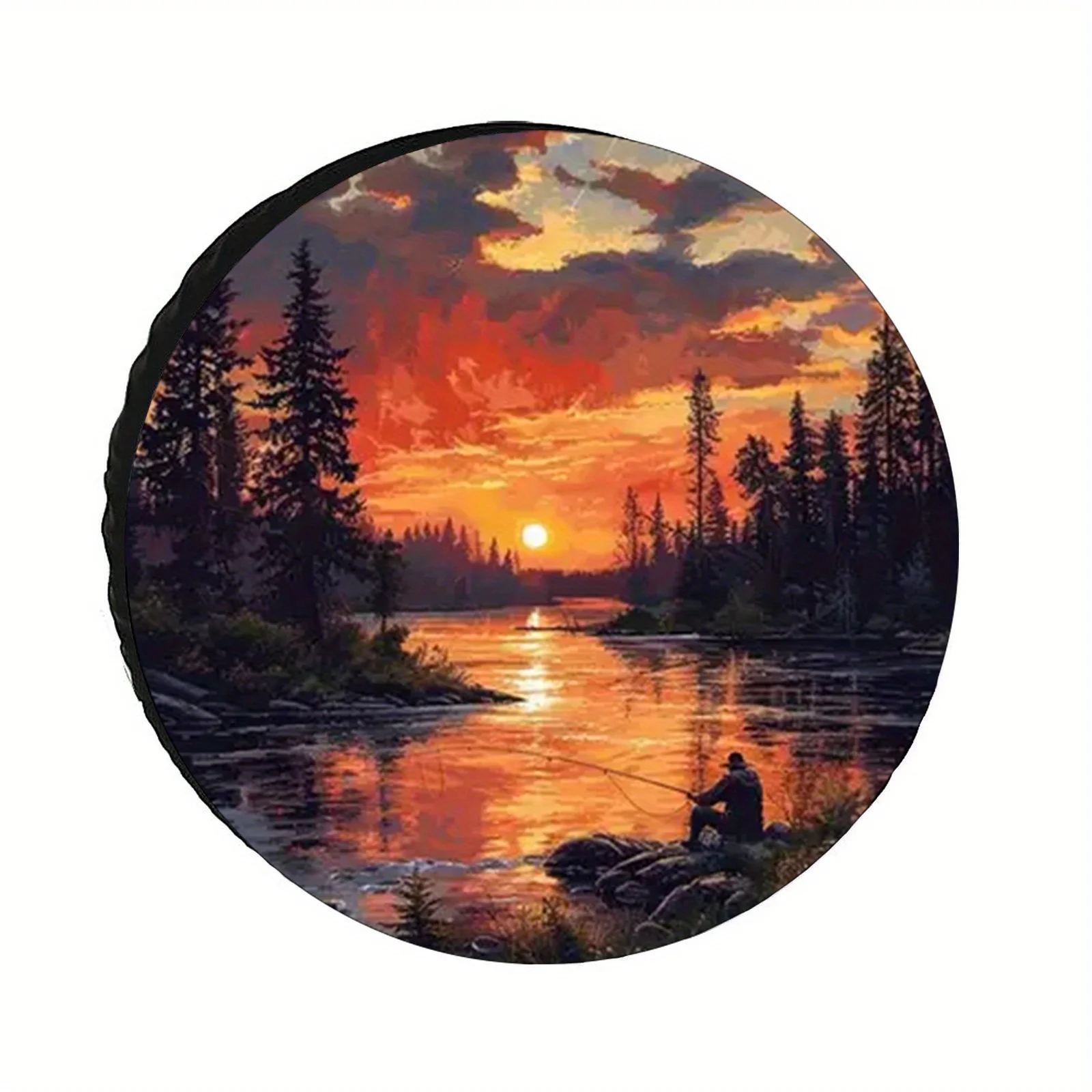 Sunset A Universal Tire Cover with Forest and Lake Natural Scenery Patterns To Add Color To Your Car
Sunset A Universal Tire Cover with Forest and Lake Natural Scenery Patterns To Add Color To Your Car