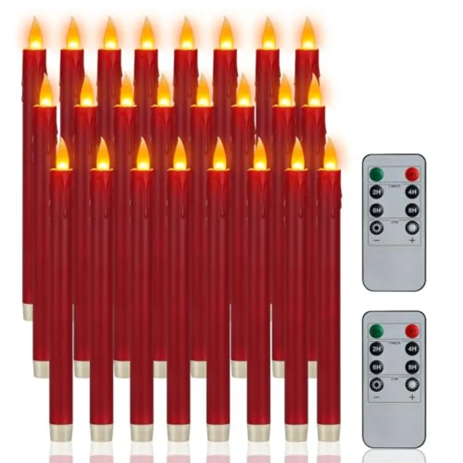 24 Pcs Flameless Taper Candles with Remote, 10" Battery Operated Led Candlesticks with Flickering 3D Flame, Fake Taper Candles
24 Pcs Flameless Taper Candles with Remote, 10" Battery Operated Led Candlesticks with Flickering 3D Flame, Fake Taper Candles