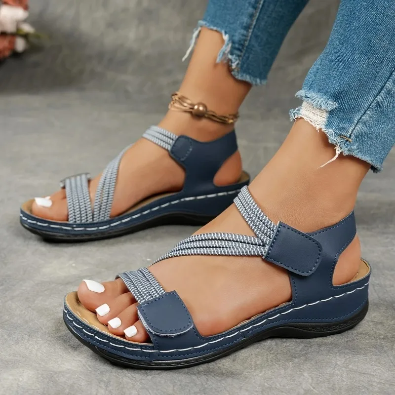Women's Sandals Hook Loop Casual Shoes Summer Solid Color Wedge Sandals Sewing Open Toe Beach Shoes Plus Size Non Slip Sandals
Women's Sandals Hook Loop Casual Shoes Summer Solid Color Wedge Sandals Sewing Open Toe Beach Shoes Plus Size Non Slip Sandals
