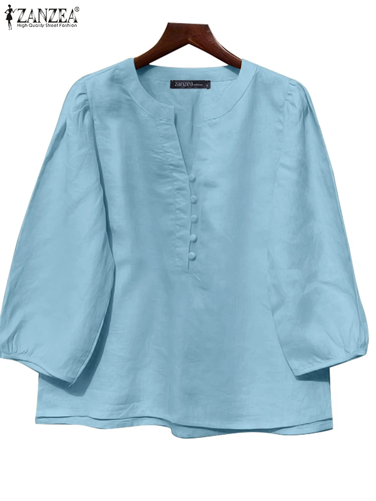 2025 ZANZEA Summer V Neck 3/4 Sleeve Work Blouse Vintage Women Solid Shirts Casual Holiday Tunic Tops Oversize Chemise Mujer
2025 ZANZEA Summer V Neck 3/4 Sleeve Work Blouse Vintage Women Solid Shirts Casual Holiday Tunic Tops Oversize Chemise Mujer