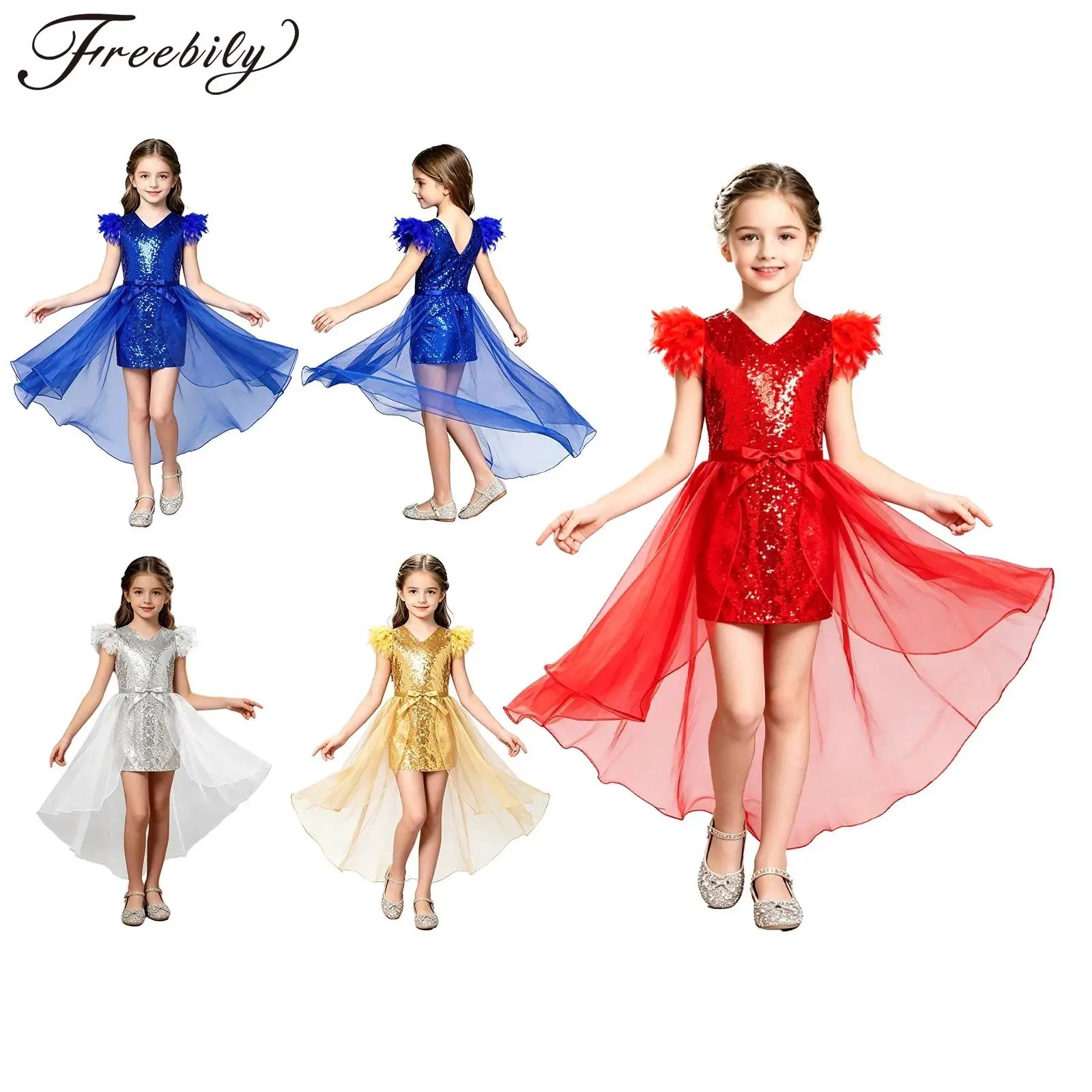Kids Girls Glitter Sequin Dress Pageant Wedding Gowns And Detachable Tulle Skirt Set Sleeveless Feather Bodycon Dress
Kids Girls Glitter Sequin Dress Pageant Wedding Gowns And Detachable Tulle Skirt Set Sleeveless Feather Bodycon Dress