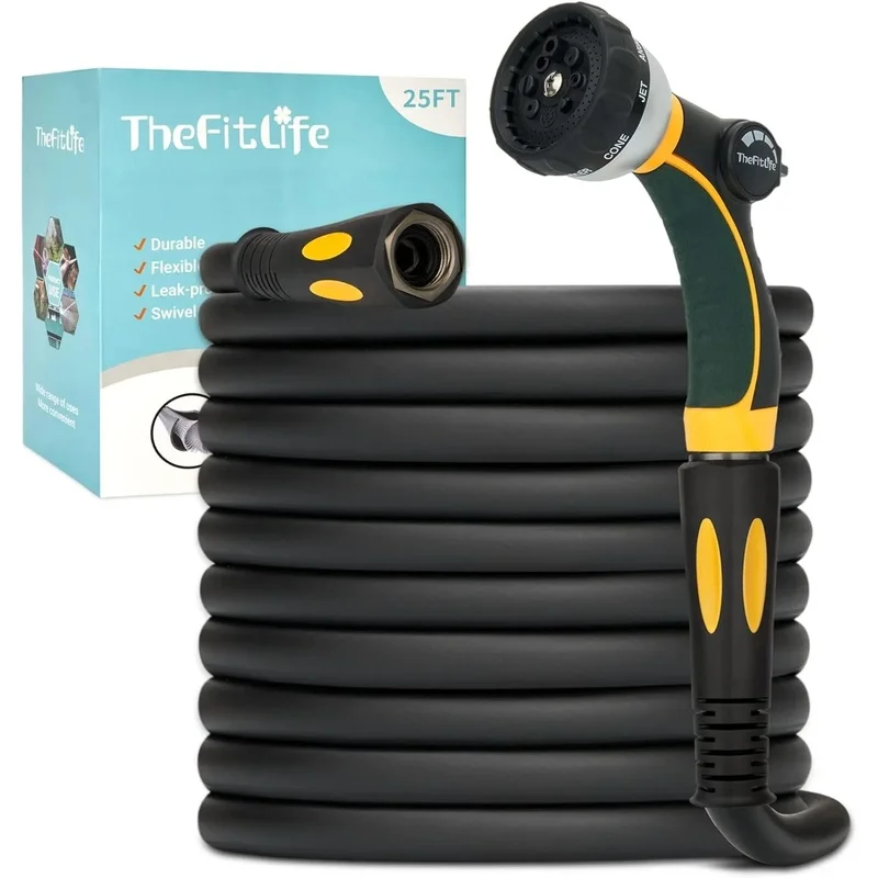 Flexible Heavy Duty Water Hose with Kink Resistance, Soft Grip Handle, and 8 Function Nozzle, Durable and Strong
Flexible Heavy Duty Water Hose with Kink Resistance, Soft Grip Handle, and 8 Function Nozzle, Durable and Strong