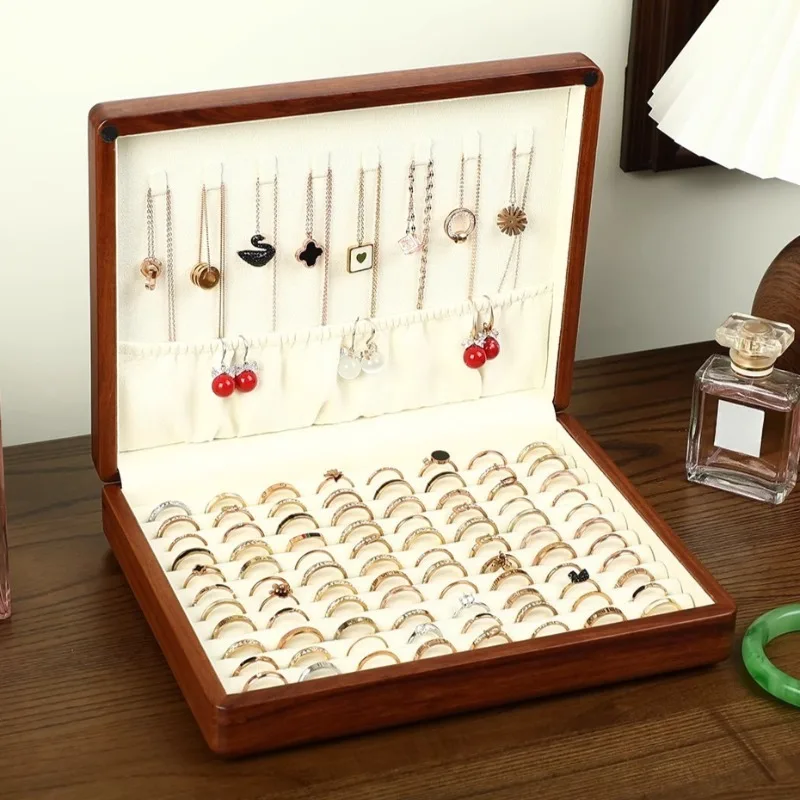 Solid Wood Ring Storage Box Exhibitor Rings Organizer Case Large Jewelry Display Boxes Wholesale Trinket Jewellery Show Cases
Solid Wood Ring Storage Box Exhibitor Rings Organizer Case Large Jewelry Display Boxes Wholesale Trinket Jewellery Show Cases