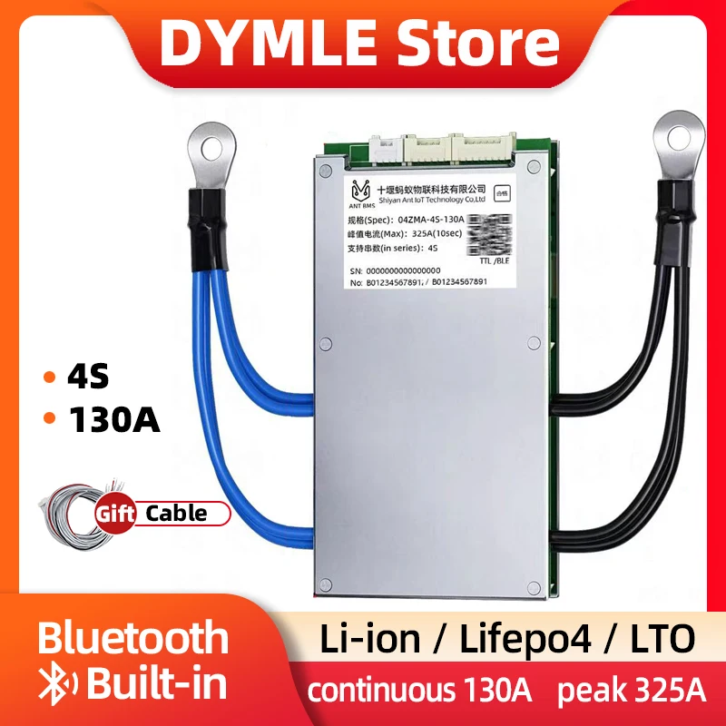 ANT BMS support 4S Li-ion Lifepo4 Lto Battery 12V BT Built-in continuous 130A peak 325A Smart Balance Board Same Port Smart bms
ANT BMS support 4S Li-ion Lifepo4 Lto Battery 12V BT Built-in continuous 130A peak 325A Smart Balance Board Same Port Smart bms