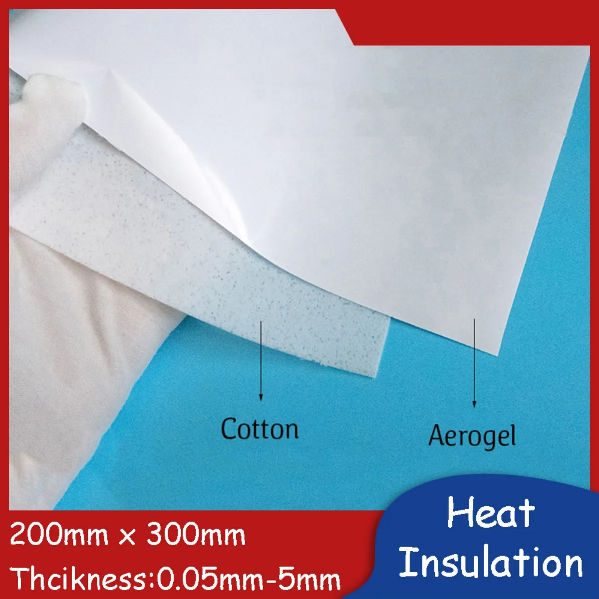 Ultra-thin Thermal Insulation Aerogel Film Thermally Insulating 200mm x 300mm Heat Preservation Cotton
Ultra-thin Thermal Insulation Aerogel Film Thermally Insulating 200mm x 300mm Heat Preservation Cotton