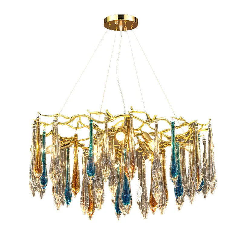 Modern Crystal Chandelier Led Lighting Colorful Pendant Lights for Dining Room Living Room Decoration Brass Hanging Lights
Modern Crystal Chandelier Led Lighting Colorful Pendant Lights for Dining Room Living Room Decoration Brass Hanging Lights
