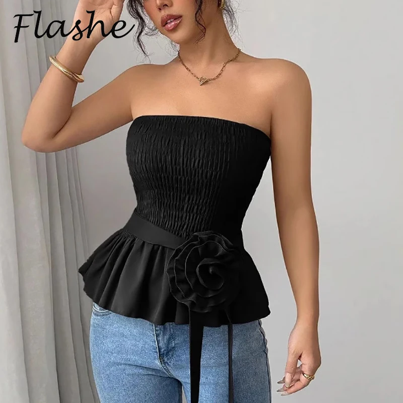 Elegant Strapless Tops Female Sexy Shirt Women Fashion Sleeveless T-Shirts Lady Knitted Tank Tops Women Tube Tops Vest
Elegant Strapless Tops Female Sexy Shirt Women Fashion Sleeveless T-Shirts Lady Knitted Tank Tops Women Tube Tops Vest