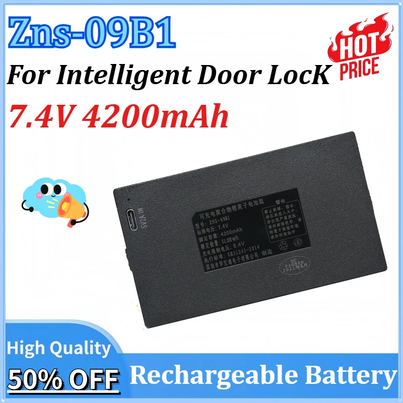 Zns-09B1 7,4 В 4200 мАч для интеллектуального дверного замка, замок по отпечатку пальца, замок с паролем, электронный аккумулятор, дверной аккумулятор, шкафчик с отпечатком пальца
Zns-09B1 7,4 В 4200 мАч для интеллектуального дверного замка, замок по отпечатку пальца, замок с паролем, электронный аккумулятор, дверной аккумулятор, шкафчик с отпечатком пальца