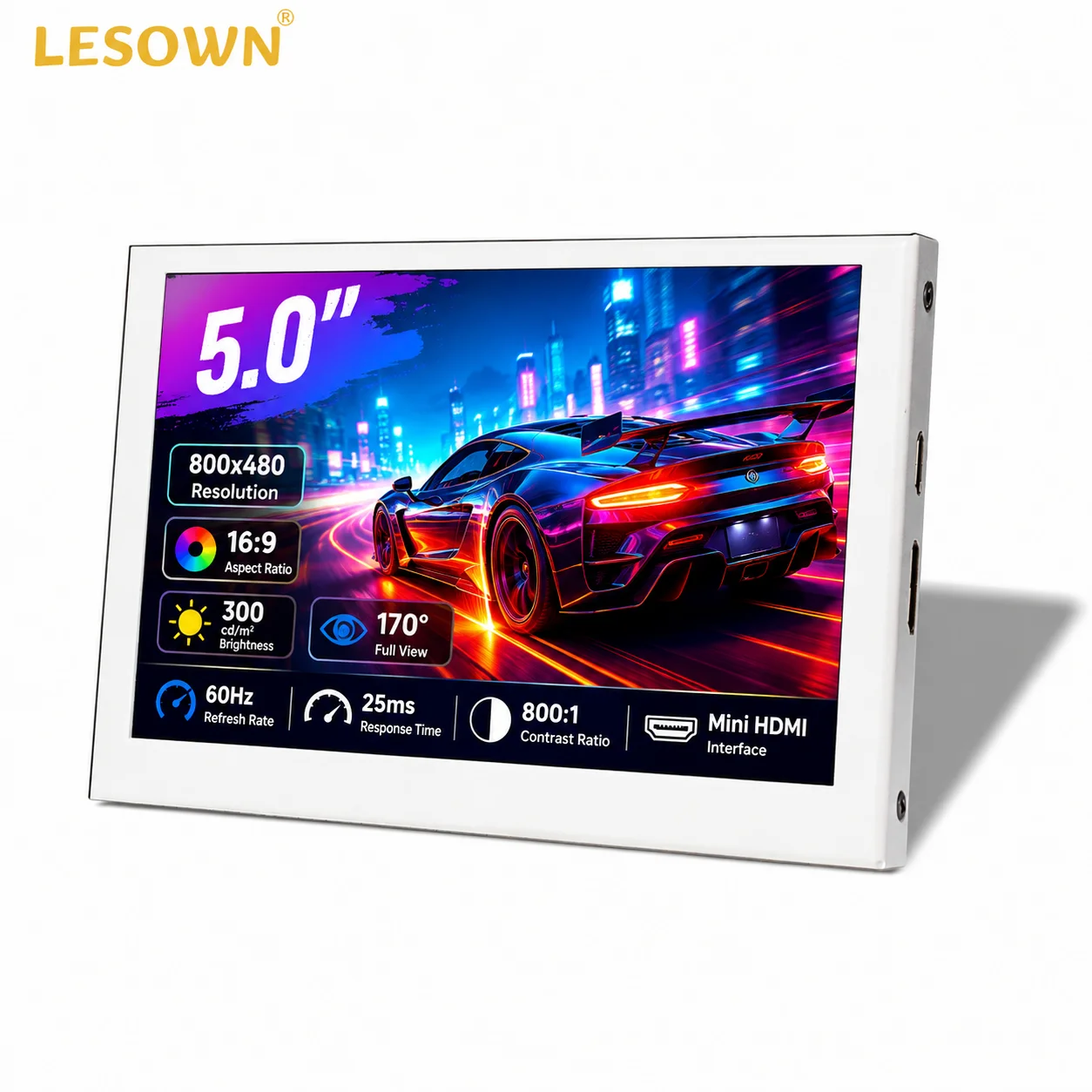 LESOWN 5.0" Matte White PC Sensor Panel 800x480 Aluminum Sub-screen for AIDA64 Dynamic Hardware Desktop Monitor
LESOWN 5.0" Matte White PC Sensor Panel 800x480 Aluminum Sub-screen for AIDA64 Dynamic Hardware Desktop Monitor