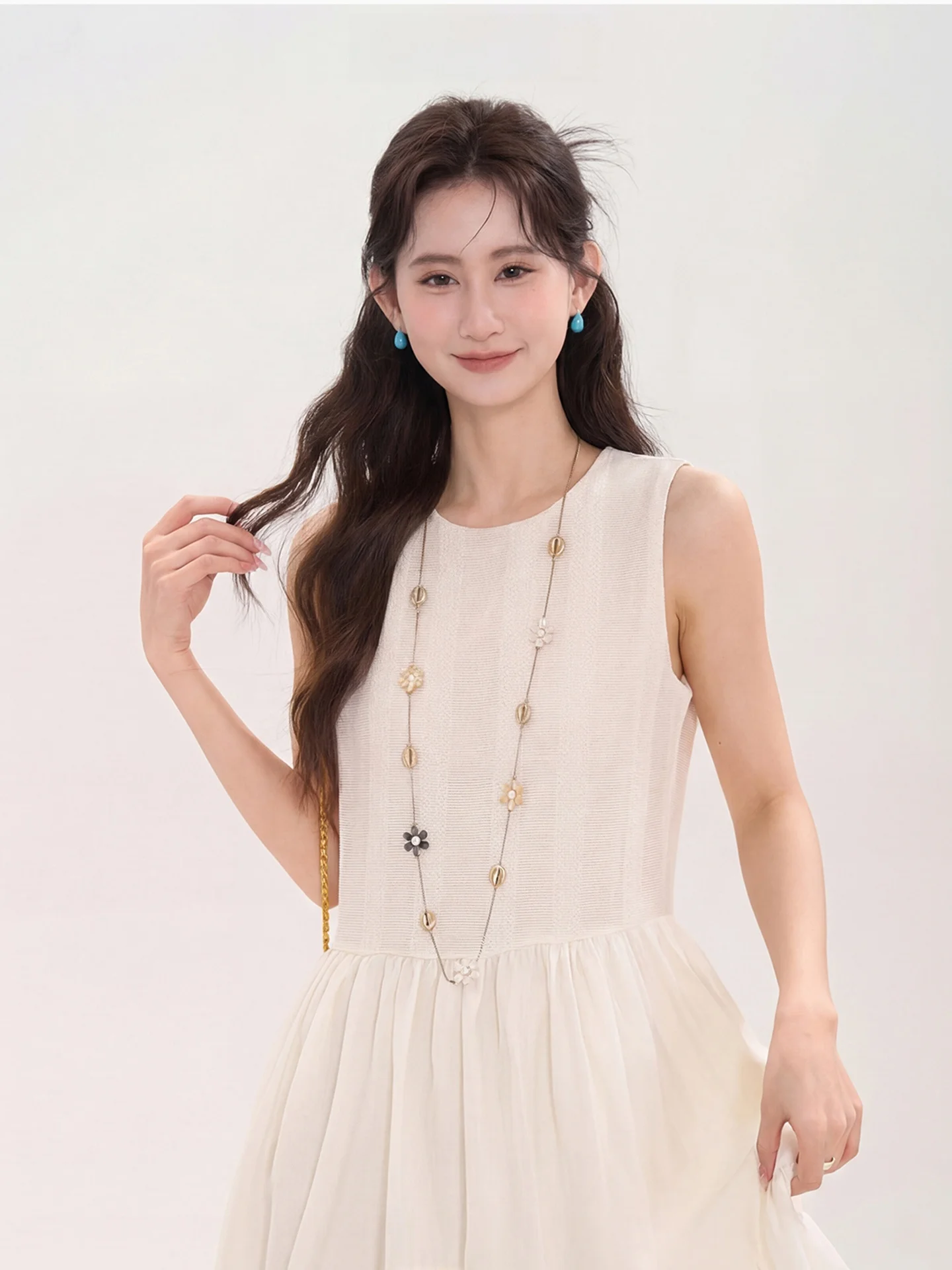 Spring Summer Vest Dress Women's Korean Style Splicing Texture A-Line Skirt round Neckline Loose Fit Daily Wear
Spring Summer Vest Dress Women's Korean Style Splicing Texture A-Line Skirt round Neckline Loose Fit Daily Wear