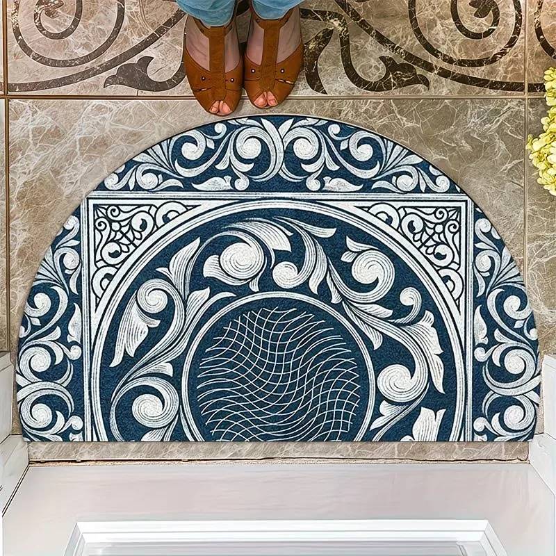 European Vintage Pattern Half Round Doormat Non-Slip Entrance Rug Washable Semi-Circle Floor Mat for Front Door Bedroom Rug
European Vintage Pattern Half Round Doormat Non-Slip Entrance Rug Washable Semi-Circle Floor Mat for Front Door Bedroom Rug