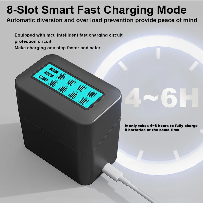 GONODY 1.2V AA Rechargeable Nickel-Metal Hydride Battery Smart Battery Charger
GONODY 1.2V AA Rechargeable Nickel-Metal Hydride Battery Smart Battery Charger