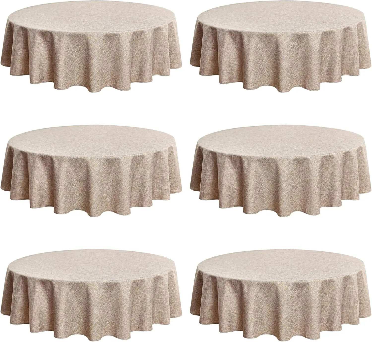 Fitable Faux Linen Round Tablecloths 60 Inches - 6 Pack Neutral Table Clothes Faux Burlap Table Covers For Kitchen, Dining
Fitable Faux Linen Round Tablecloths 60 Inches - 6 Pack Neutral Table Clothes Faux Burlap Table Covers For Kitchen, Dining