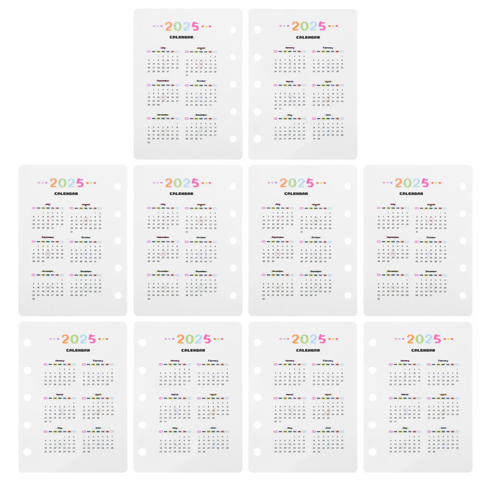 10Pcs Calendar Separator Pages for Loose-Leaf Planners Refillable Index Dividers Monthly Planner Refill Daily Journal Calendar
10Pcs Calendar Separator Pages for Loose-Leaf Planners Refillable Index Dividers Monthly Planner Refill Daily Journal Calendar